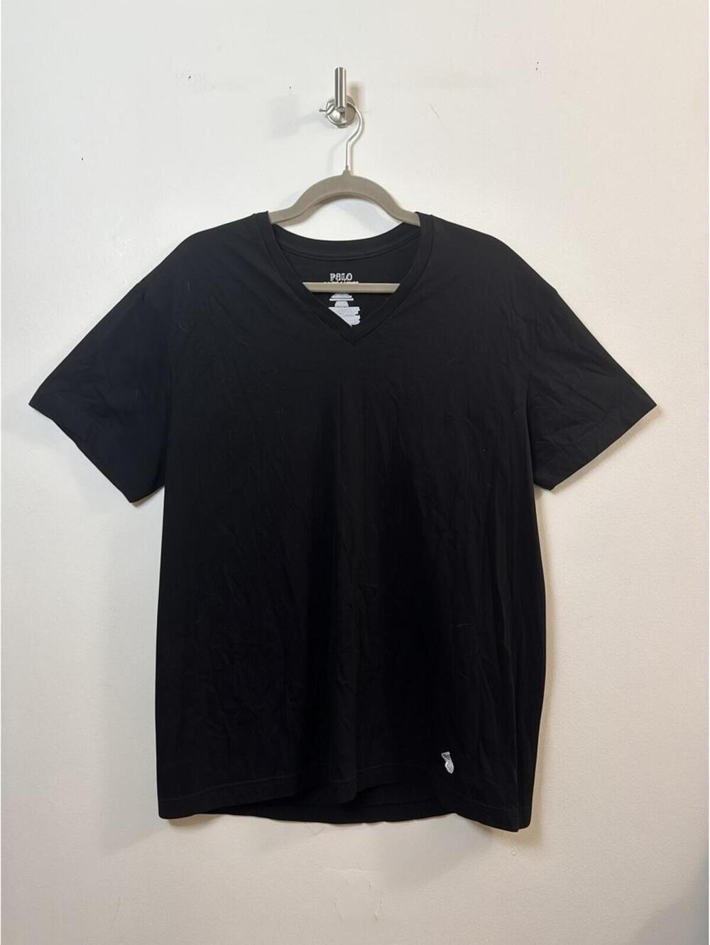 Polo Ralph Lauren Men’s Large Black Classic Fit V-Neck T-Shirt 100% Cotton